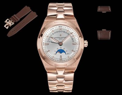 Vacheron Constantin Overseas Cal.2460 R31L/2 Movement 41mm 904L Steel Rose Gold Case White Face Watch